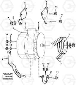 22586 Alternator with assembling details 4600 4600, Volvo Construction Equipment