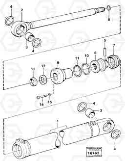 47642 Hydraulic cylinder tilting 4300B 4300B, Volvo Construction Equipment