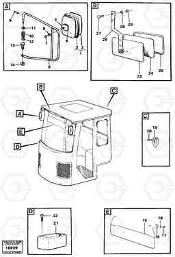 10246 Interior components and rear-view mirror 4600 4600, Volvo Construction Equipment