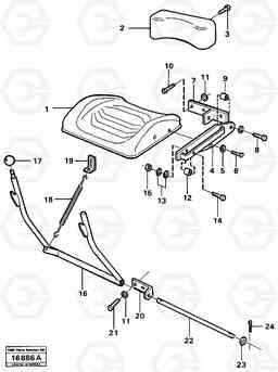 37240 Folding seat 99128, 90671 Std Usa A25 VOLVO BM VOLVO BM A25, Volvo Construction Equipment