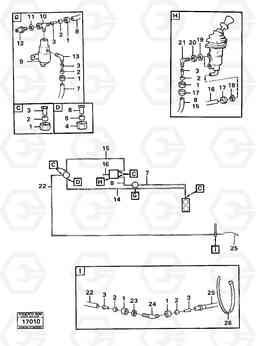 85868 Brake system,tractor pipe lines for Handbrake.tillv Nr -59471 861 861, Volvo Construction Equipment