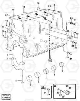 2782 Cylinder block 616B/646 616B,646 D45, TD45, Volvo Construction Equipment