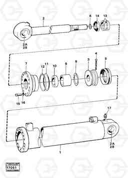 57377 Hydraulic cylinder 616B/646 616B,646 D45, TD45, Volvo Construction Equipment