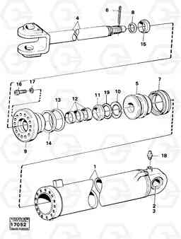 1423 Hydraulic cylinder 646 Tillv Nr - 5127 616B/646 616B,646 D45, TD45, Volvo Construction Equipment