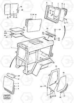 24148 Driver's cab, window 616B/646 616B,646 D45, TD45, Volvo Construction Equipment