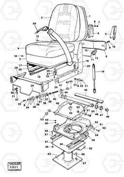 15953 Driver's seat prod nr 36107,36125 616B/646 616B,646 D45, TD45, Volvo Construction Equipment