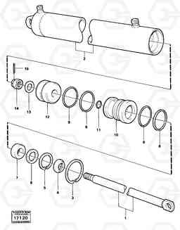 4000 Hydraulic cylinder. 4200B 4200B, Volvo Construction Equipment