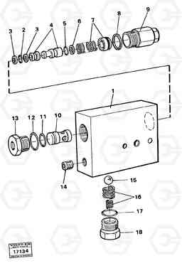 18839 Valve section 4600B 4600B, Volvo Construction Equipment