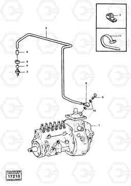17521 Pipe connection to smoke eliminator 99297, 99299 4400 4400, Volvo Construction Equipment