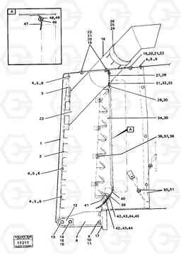 38638 Radiator with exhaust pipe 99297, 99299 4400 4400, Volvo Construction Equipment