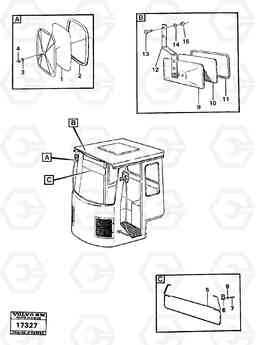 16761 Interior components and rear-view mirror Prod Nr 33201, 33202 4400 4400, Volvo Construction Equipment