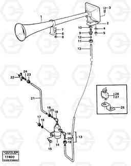 9401 Compressed air horn. 4300B 4300B, Volvo Construction Equipment