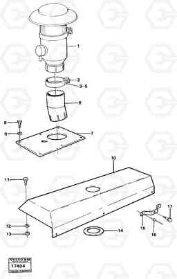 165 Pre-cleaner and silencer protection 99826,99827 4500 4500, Volvo Construction Equipment