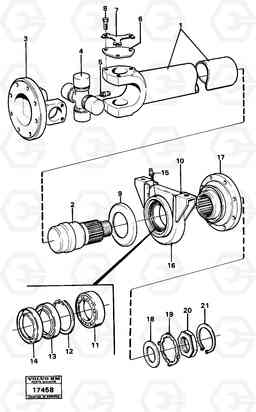 23641 Power shaft front L70 L70 S/N -7400/ -60500 USA, Volvo Construction Equipment