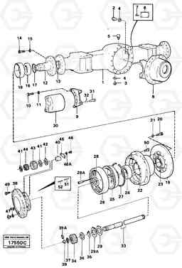 59734 Planet shaft, rear L50 L50 S/N -6400/-60300 USA, Volvo Construction Equipment