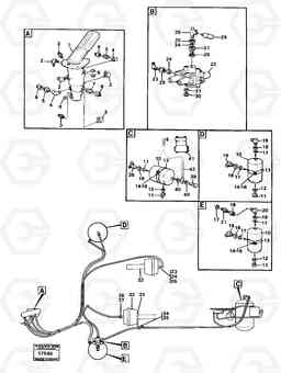 3388 Pneumatic system: components with Fitting Parts 4300B 4300B, Volvo Construction Equipment