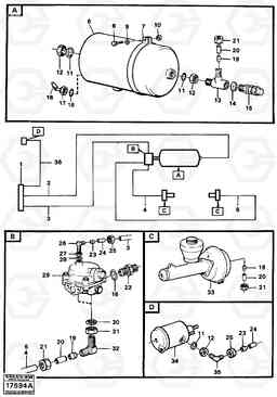 82338 Brake circuit, trailer 6x4, 6x6 A25 VOLVO BM VOLVO BM A25, Volvo Construction Equipment