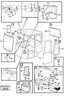 98582 Glass panes and interior components L90 L90, Volvo Construction Equipment