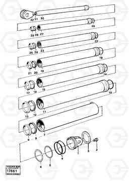 59676 Hydraulic tipping cylinder 6x6 861 861, Volvo Construction Equipment