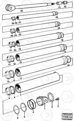 66022 Tipping cylinder 6 x 6 Tillv Nr - 5486 A25 VOLVO BM VOLVO BM A25, Volvo Construction Equipment