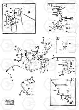 84227 Air-compressor with fitting parts 4600B 4600B, Volvo Construction Equipment