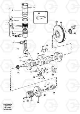 28796 Crankshaft and related parts L160 VOLVO BM L160, Volvo Construction Equipment