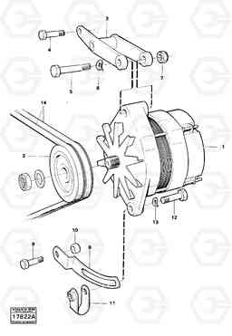 16318 Alternator with assembling details 4600B 4600B, Volvo Construction Equipment