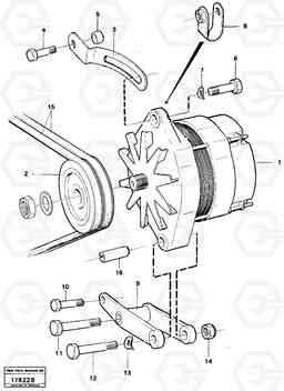 31561 Alternator with assembling details L160 VOLVO BM L160, Volvo Construction Equipment