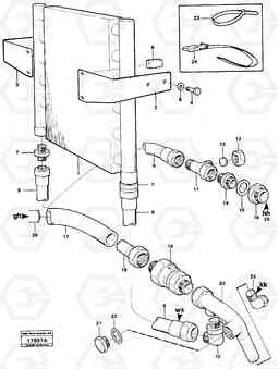 23728 Hydraulic oil-cooler. L50 L50 S/N -6400/-60300 USA, Volvo Construction Equipment