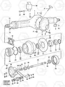 90780 Drive shaft, rear. 5350B Volvo BM 5350B SER NO 2229 - 3999, Volvo Construction Equipment