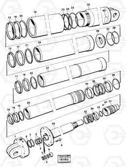 59682 Hydraulic tipping cylinder. 5350B Volvo BM 5350B SER NO 2229 - 3999, Volvo Construction Equipment