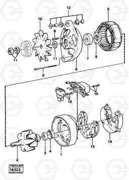 19471 Alternator mo 61835- 616B/646 616B,646 D45, TD45, Volvo Construction Equipment