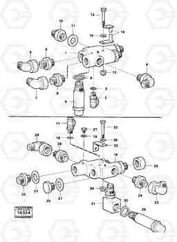 99378 Valve block with fitting parts. 5350B Volvo BM 5350B SER NO 2229 - 3999, Volvo Construction Equipment