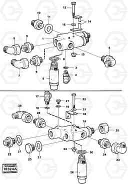 91778 Valve body with fitting parts A25 VOLVO BM VOLVO BM A25, Volvo Construction Equipment