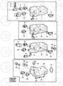 50038 Hydraulic pumps with fitting parts. 5350B Volvo BM 5350B SER NO 2229 - 3999, Volvo Construction Equipment