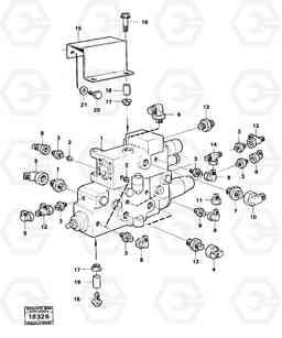 95426 Pilot and tipping valve fitting. 5350B Volvo BM 5350B SER NO 2229 - 3999, Volvo Construction Equipment