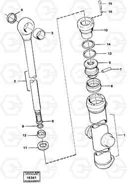 61907 Hydraulic cylinder lifting L120 Volvo BM L120, Volvo Construction Equipment