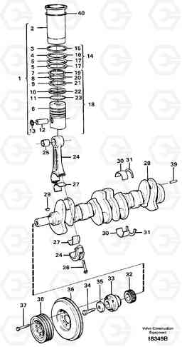 4986 Crankshaft and related parts A25 VOLVO BM VOLVO BM A25, Volvo Construction Equipment