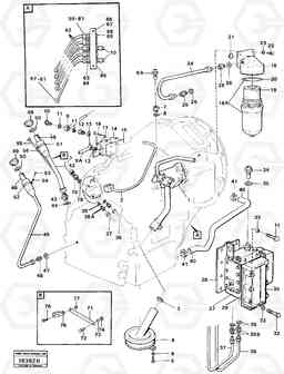 92329 Hydraulic lines, valves and filter L90 L90, Volvo Construction Equipment