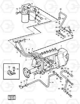 24898 Fuel pipes,fuelinjec.pumpfuel filter A25 VOLVO BM VOLVO BM A25, Volvo Construction Equipment