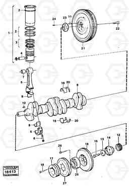 25712 Crankshaft and related parts L90 L90, Volvo Construction Equipment