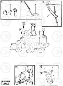 24335 Windscreen wiper, horn, reverse-motion alarm L120 Volvo BM L120, Volvo Construction Equipment