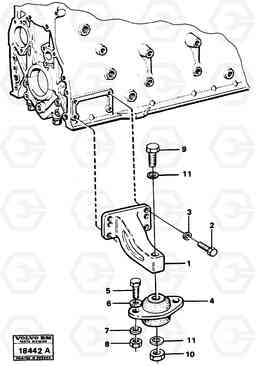 15392 Engine mounting L120 Volvo BM L120, Volvo Construction Equipment