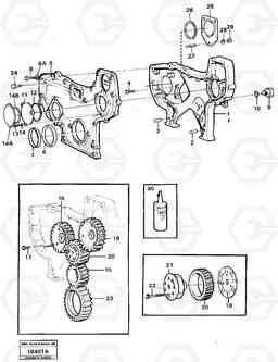 11418 Timing gear casing and gears L120 Volvo BM L120, Volvo Construction Equipment