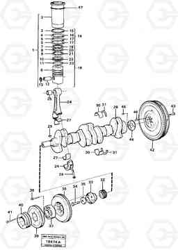 13595 Crankshaft and related parts L120 Volvo BM L120, Volvo Construction Equipment