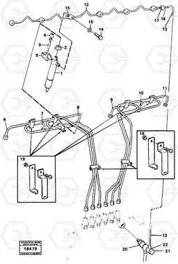 52041 Fuel lines, injectors L120 Volvo BM L120, Volvo Construction Equipment