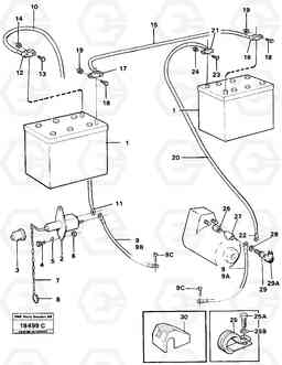 42151 Battery with assembling details L120 Volvo BM L120, Volvo Construction Equipment