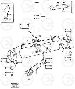 15706 Exhaust system L70 L70 S/N -7400/ -60500 USA, Volvo Construction Equipment