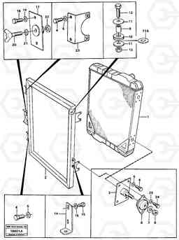 21237 Radiator with fitting parts L70 L70 S/N -7400/ -60500 USA, Volvo Construction Equipment