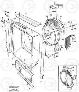 11594 Fan shroud with fitting parts L70 L70 S/N -7400/ -60500 USA, Volvo Construction Equipment